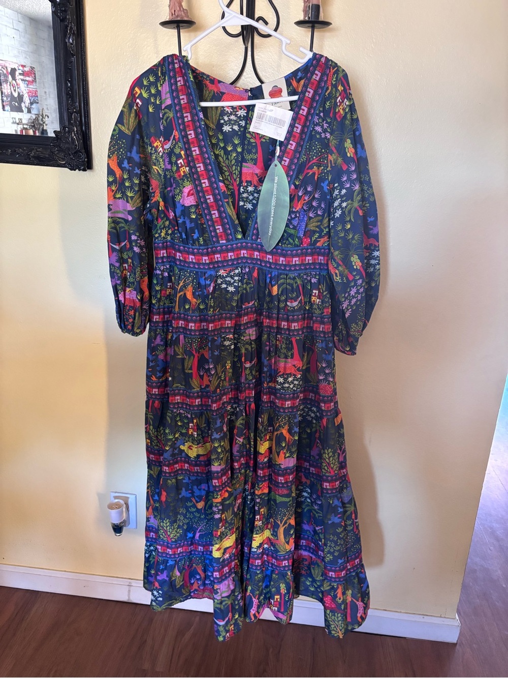 FARM Rio Multicolor Floral & Animal Print Maxi Anthropologie Dress
